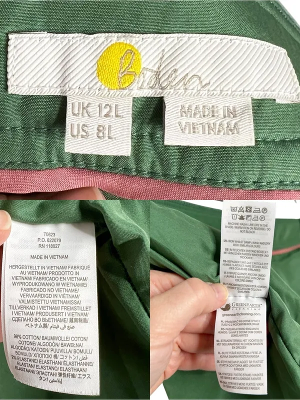 Boden Green Corduroy Pencil Skirt Academia LONG Length - Image 7