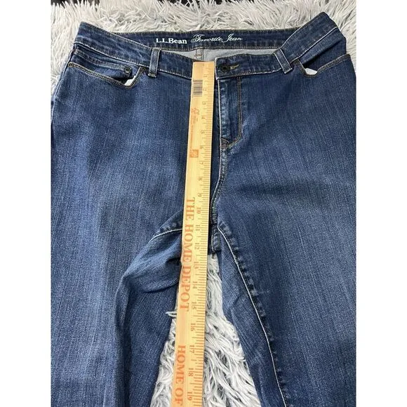 L.L. Bean Bean Straight Leg Favorite Fit Denim Jeans Women's Size 14‎ Cowgirl - Image 6