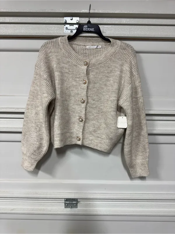 Altar’d State Norris Long Sleeve Cardigan Oatmeal Small New Cable Knit - Image 3