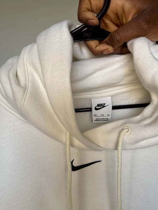 Women Nike White Oversize Pullover Hoodie - Image 2