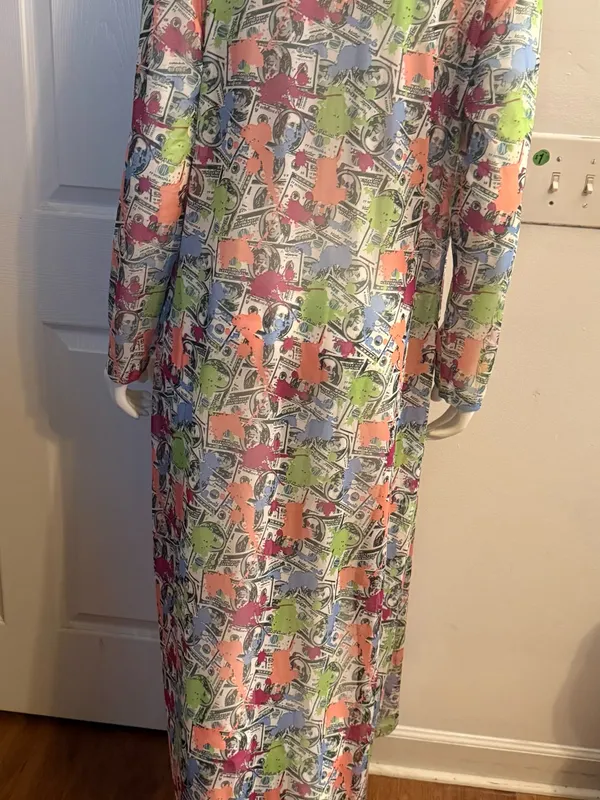 Love Nation Multicolor Sheer Duster Robe - Coral, Lime, Blue, Pink - Image 3