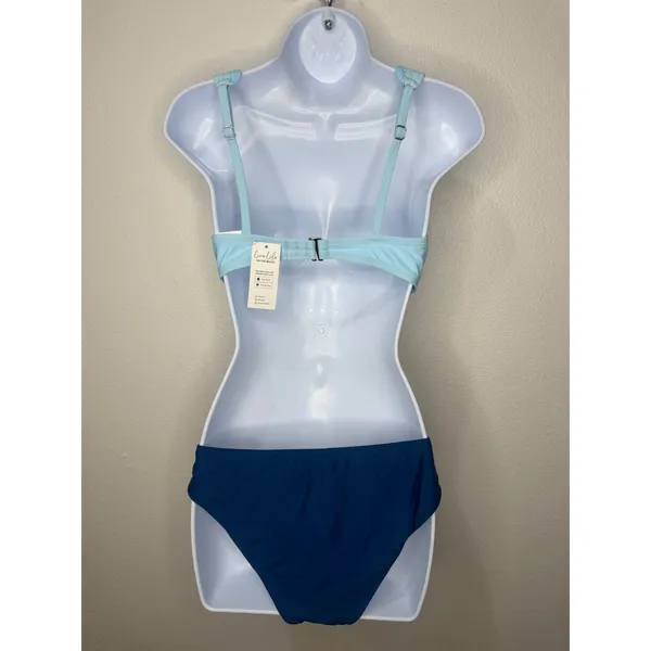 Cupshe Maternity Scalloped Bikini Set Light Blue Dark Blue Size M DKA12C4J002ST‎ - Image 3