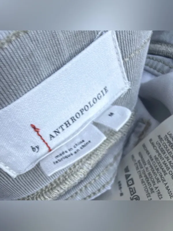 Anthropologie Women Gray Solid Jogger Pants Tapered Elastic Waist Pockets Sz M - Image 13