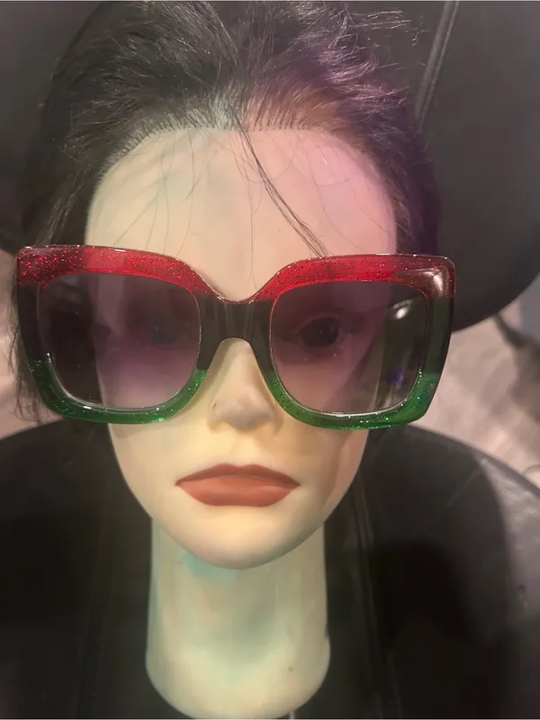 Oversized Glitter Frame Sunglasses - Image 5