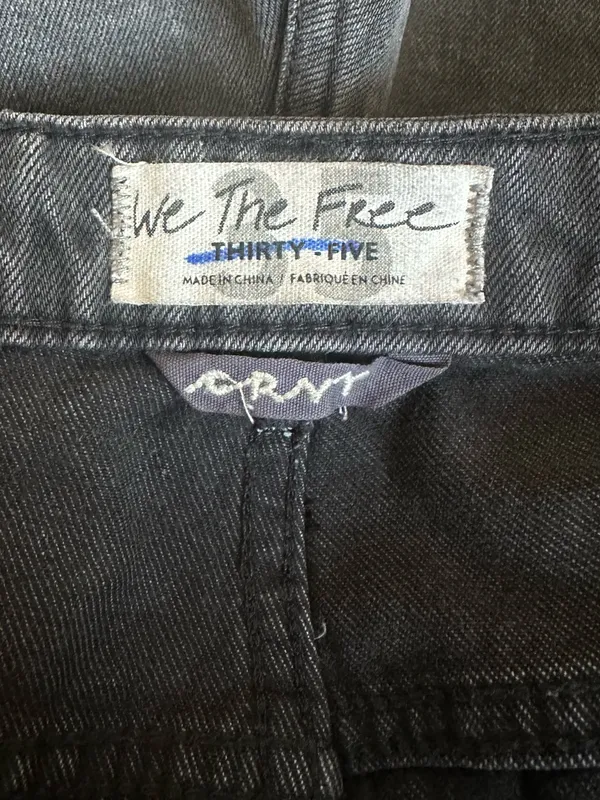 Free People Curvy Black Wash Distressed Jeans Shorts - Image 8