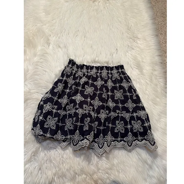Skies Are Blue Women's Size Medium Petite Prudence Embroidered Ruffle Hem Skirt - Image 6