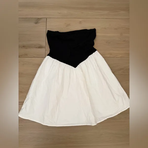 NEW Strapless 100% Cotton Mini Poof Dress M - Image 2