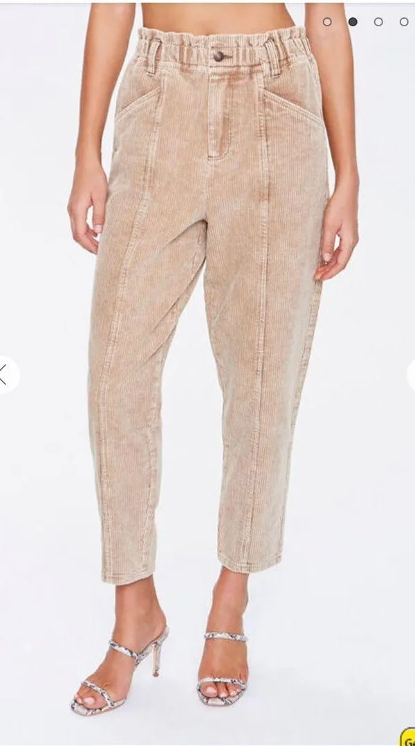Forever 21 corduroy paper bag pants - Image 2