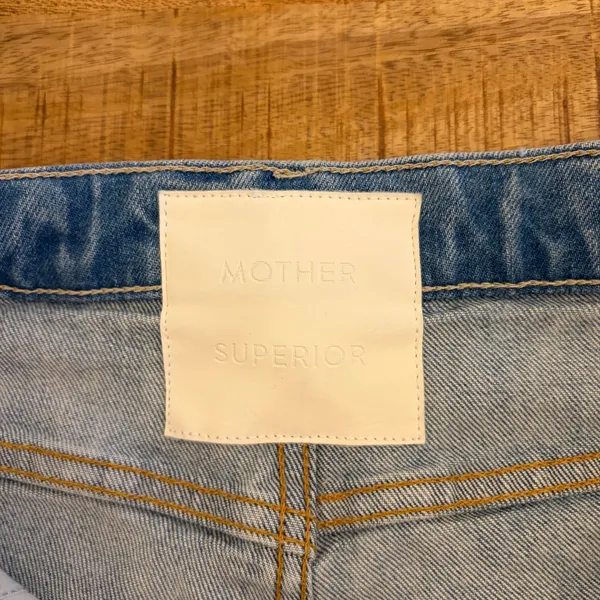 Mother Superior The Hustler Roller Sneak Jeans 26 I Confess Wide Leg Light Wash - Image 8