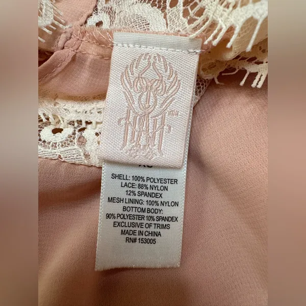 We Are HAH x Revolve Queen 4 A Day Lace Chiffon Bodysuit in Copper Rose size XS - Image 5