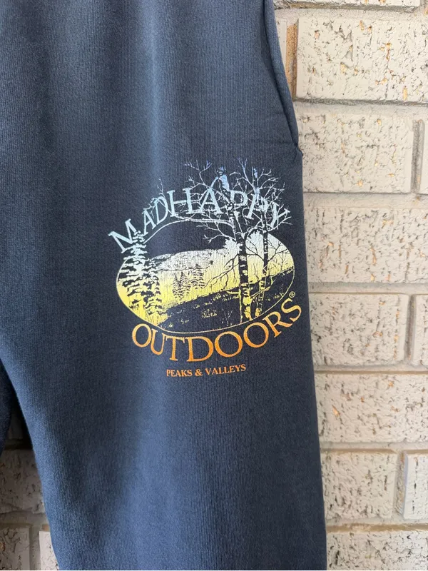 Madhappy Outdoors Sweatpants Heavyweight Women’s Size Small Relaxed Navy - Image 4