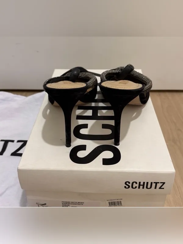 Schutz Nubuck Pearl Pointed Toe Mule - Women's 8.5 - Image 2