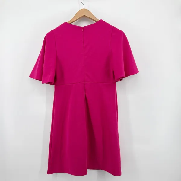 Amanda‎ Uprichard Hot Pink Mini Dress Large V-Neck Flutter Sleeve Party Cocktail - Image 6