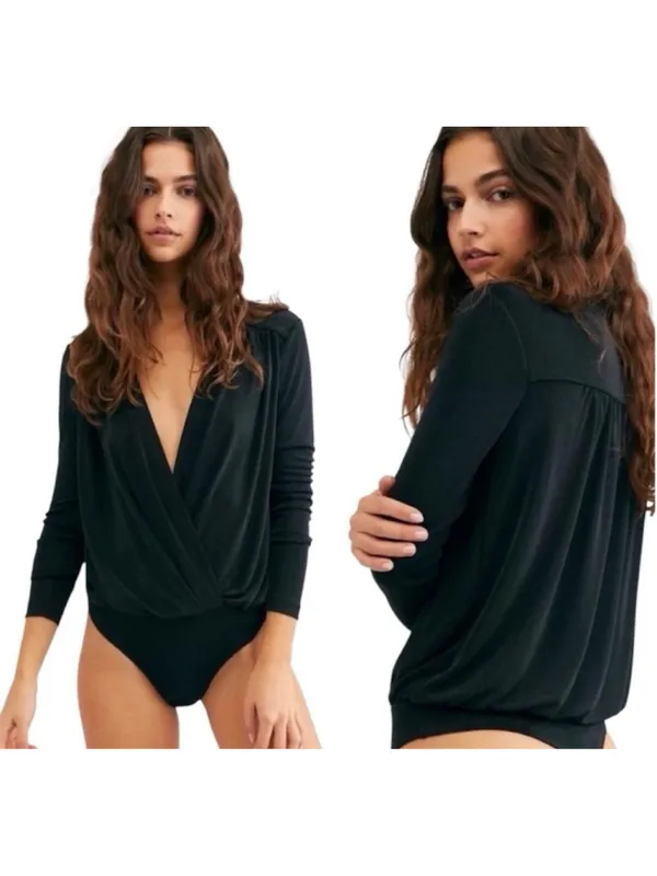 Free People Intimately "Turnt" Bodysuit Size M NWT Black - Image 2