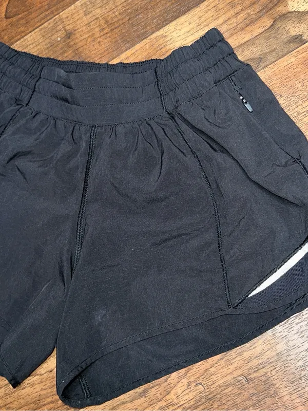 lululemon athletica Black Women's Running Shorts with Reflective Trim Size 2 - Image 2