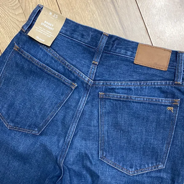Madewell NWT Baggy Straight Jeans in Dark Worn Indigo Wash - Image 6