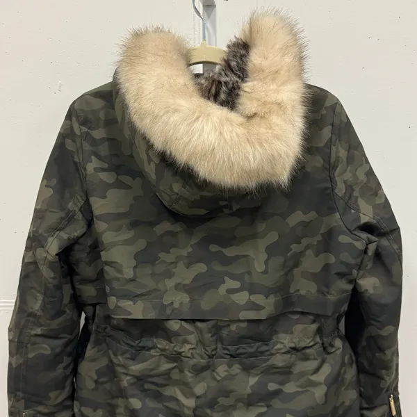 Parka London Women's‎ Caversham Faux Fur Parka Camo Small Lined Faux Fur Hood - Image 9