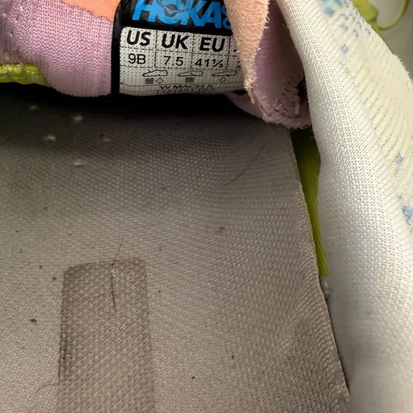Hoka Mach 5 Running Shoes Womens 9 Blue White Lime Green‎ Mesh Sneakers - Image 7