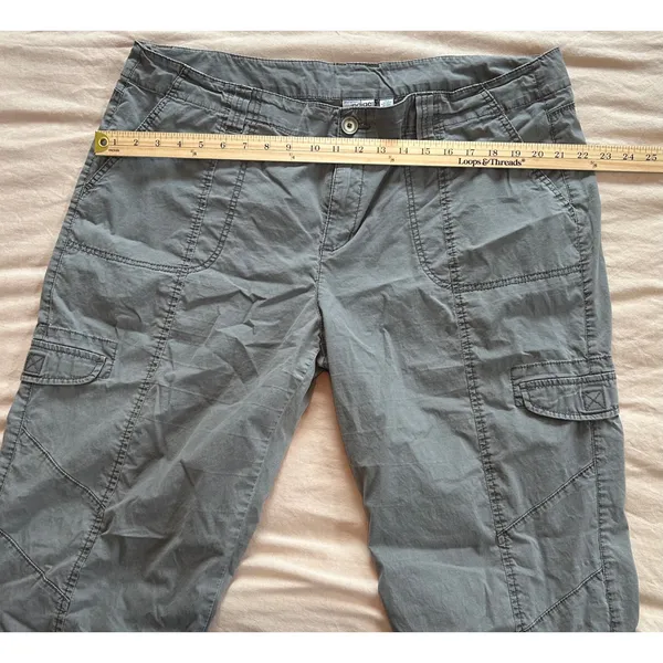 Great Northwest Indigo Womens Gray Cargo Pants Size 18W Roll Tab Utility Pants - Image 7