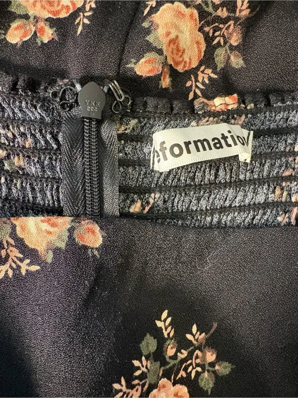 Reformation Mica Midi Dress Womens 12 Black Floral Whimsigoth Practical Magic - Image 7