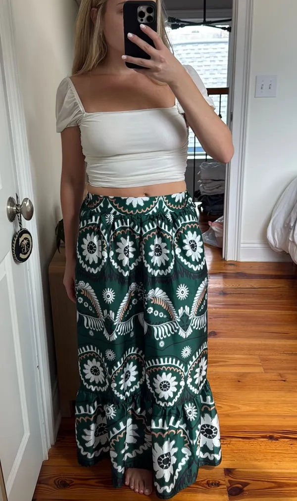 Philosophy Green Pattern Maxi Skirt - Image 3