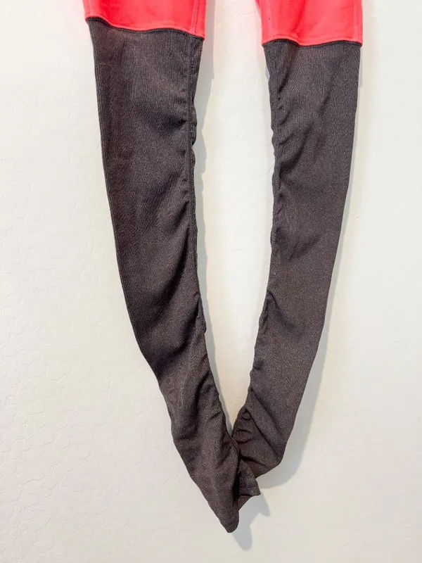 Alo Yoga Goddess‎ Leggings Size Small Pink Heather Ruched Ribbed Sporty Pilates - Image 4