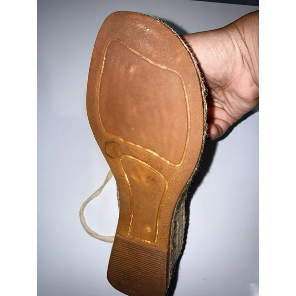 Burberry Beige Nova Check Canvas Strappy Espadrille Wedge Sandals Size 36 Sz 6 S - Image 4