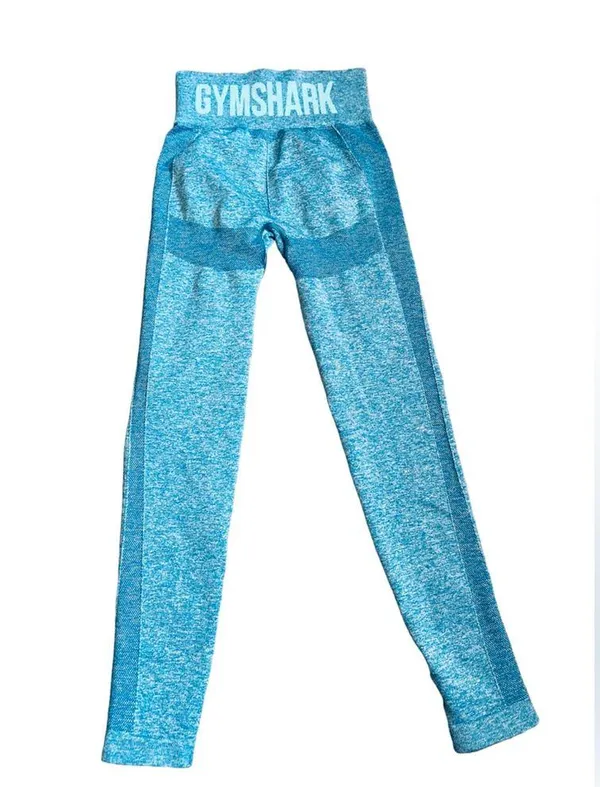 Gymshark Blue Flex High Waisted Training Workout Athletic Gym Leggings - Image 4