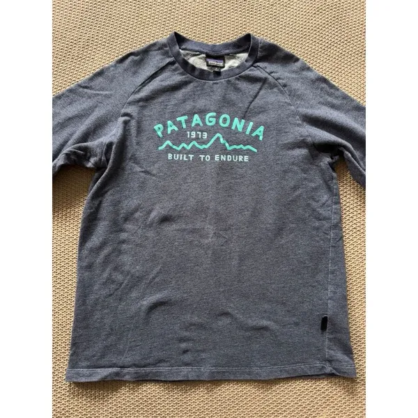 Patagonia‎ Womens Geologers Ahnya Crewneck Sweatshirt Blue Logo Sz M - Image 2