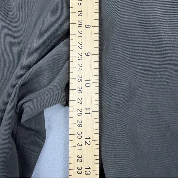 White Fox High Waist Wide Leg Tailored Trousers Charcoal Gray Buckle Waist M - Image 9