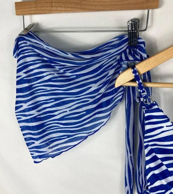 Shein Zebra Print 3 Piece Swimsuit Size Small - Image 5