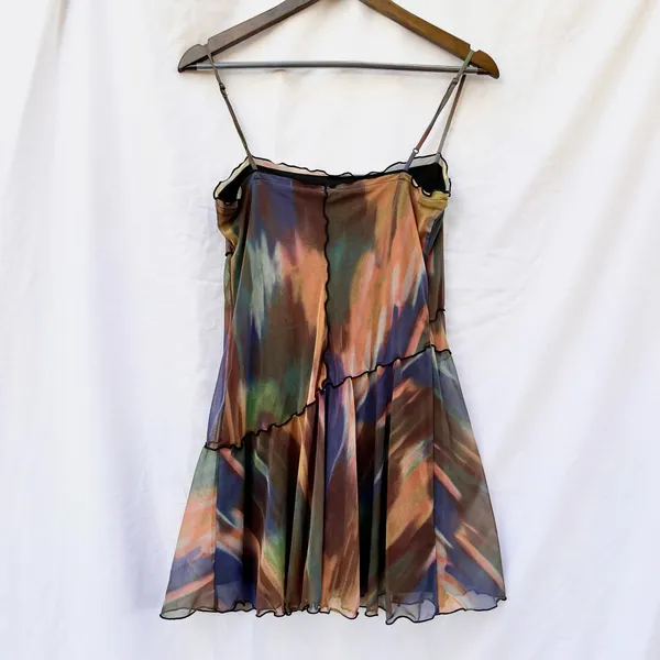 Urban Outfitters | Medium Moxie Mesh Lined Mini Slip Dress In Multi Color - Image 10