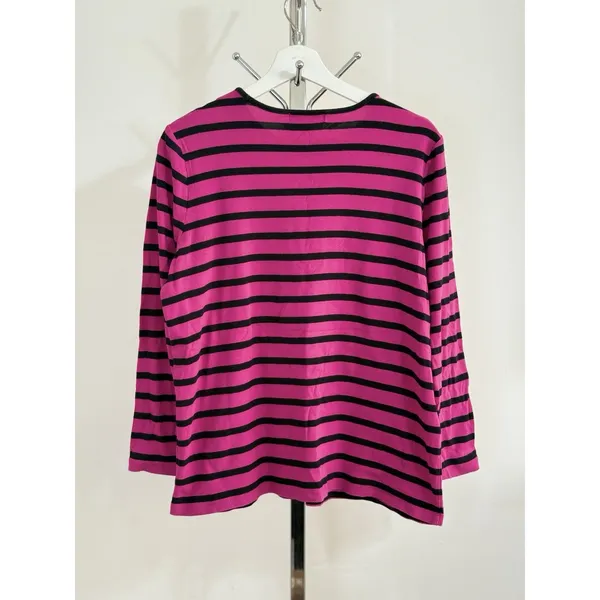 Lauren Ralph Lauren Shirt Womens Size L Pink Black Striped Long Sleeve Preppy - Image 7