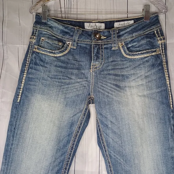 Daytrip Lyra Low Rise Bootcut Classic Blue Y2K Denim Jeans - Image 3