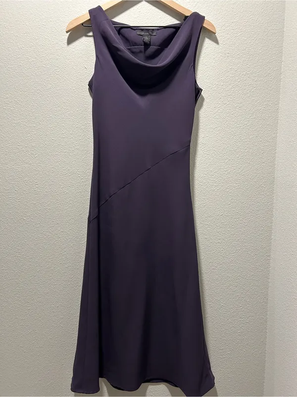 The Limited Deep Plum Cowl-Neck Midi Dress - Image 2