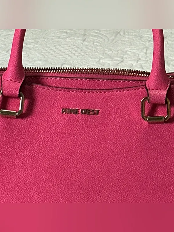 Nine West Strawberry Pink Shoulder Bag Purse Women’s Handbag Large - Image 4