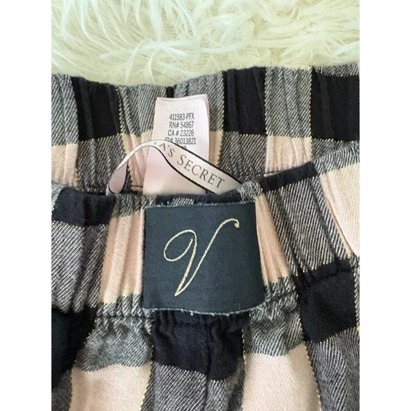 Victoria's Secret‎ Pajama Pants XS Pink Black Plaid Sleepwear Lounge Jogger - Image 4