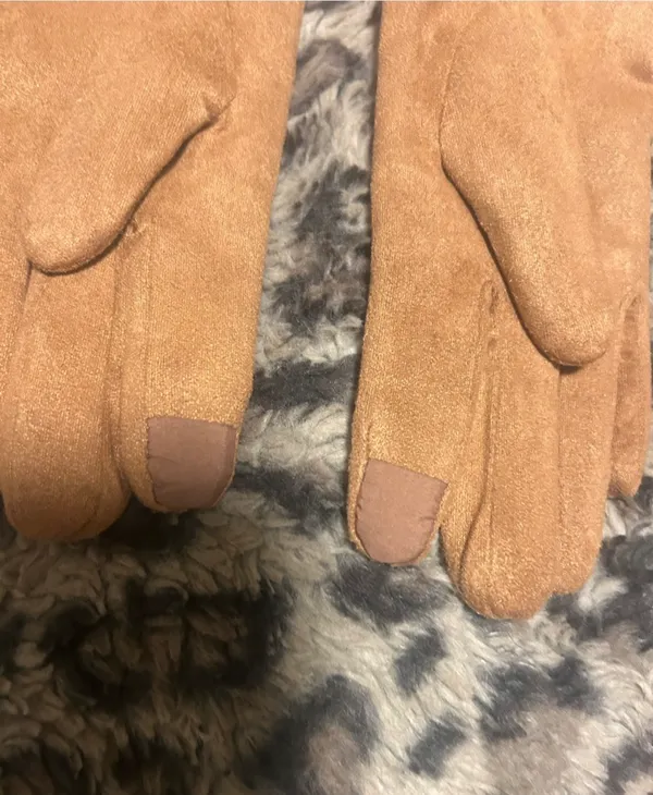 Fashion Gloves Faux-Shearling Cuff Suede - Image 5