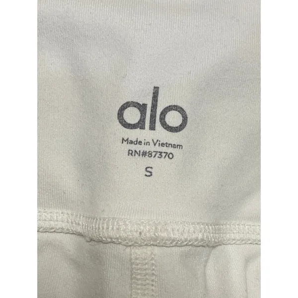 Alo Women's White High Rise Flare Yoga Gym Athletic Activewear Leggings Pants S - Image 5