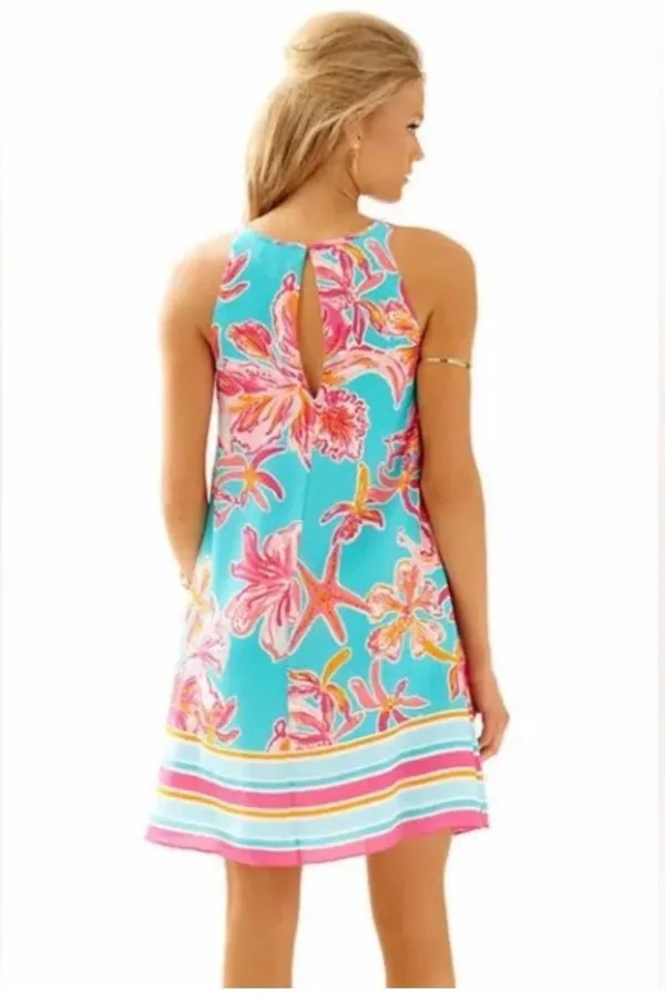 Lilly Pulitzer WRIGHT Sea Blue Via Sunny Engineered Wright Trapeze Dress - Image 2