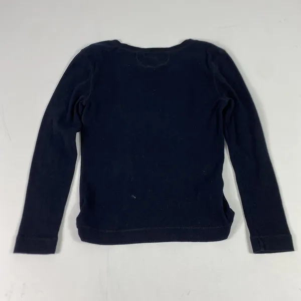 Lauren Ralph Lauren Shirt Womens Small Black Henley Long Sleeve Ruffle‎ Knit Top - Image 8