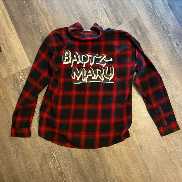 Hello Kitty and Friends x Forever 21 Red Button Down Flannel Long Sleeve Shirt - Image 4