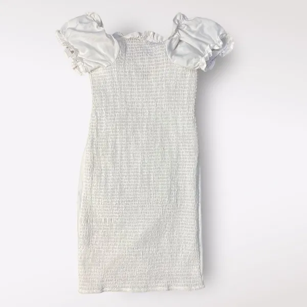 Anna Grace White Puff Sleeve Mini‎ Dress Size S - Image 5