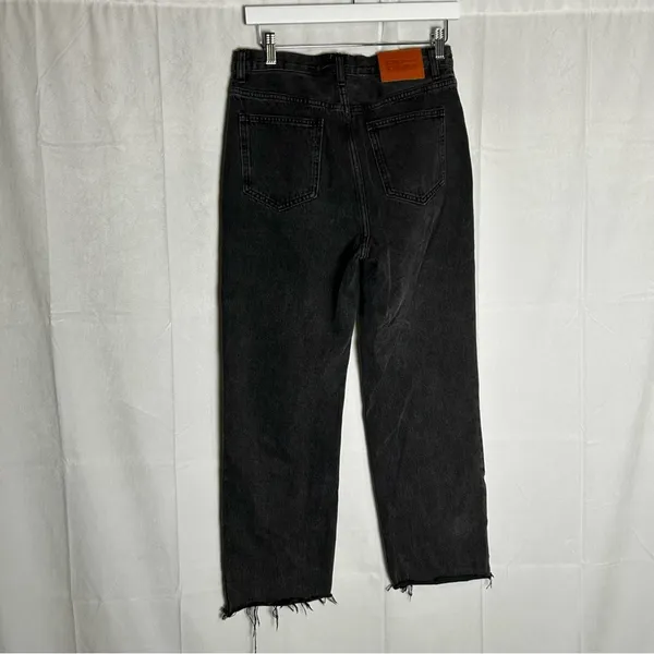 Princess‎ Polly Black Cross Waist Raw Hem Denim Jeans Size 4 - Image 2
