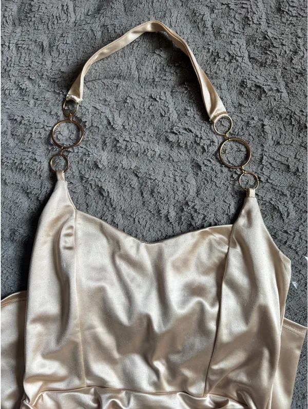 Windsor Gold Satin Dress - Image 5