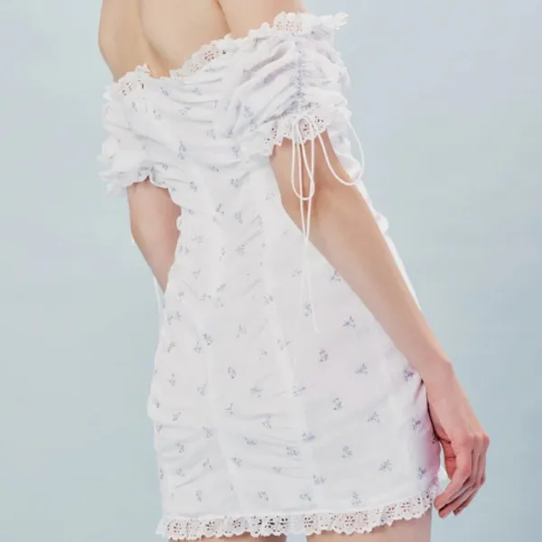 NWT For Love and Lemons Magnolia Mini Dress White - Image 4