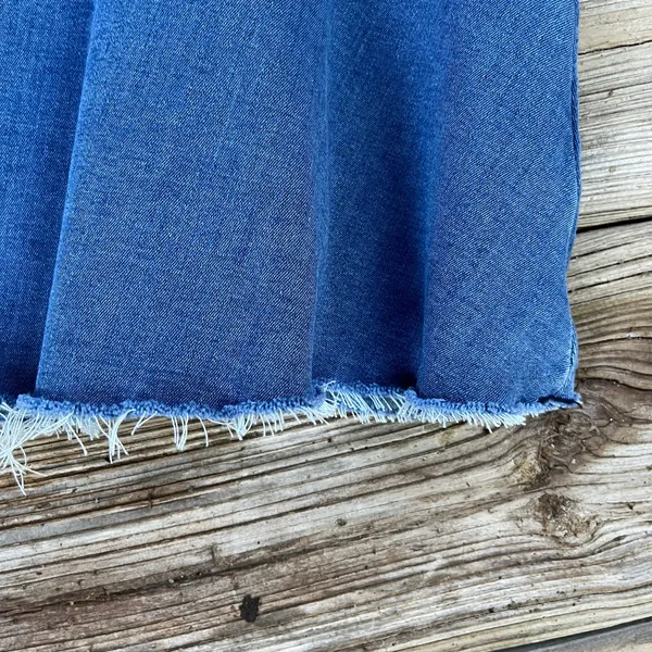 Free People We The Free Highlands Blue Denim Short Flare Skirt Size 2 - Image 5