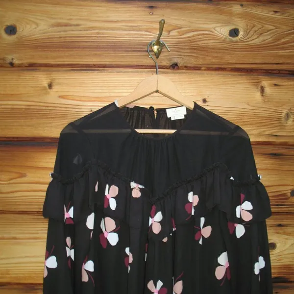 Kate Spade Black Floral Top Blouse - Image 5
