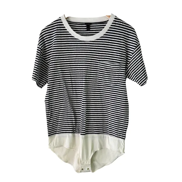 J.Crew Striped Bodysuit Top Nautical Casual Layering‎ Tee Shirt L - Image 2