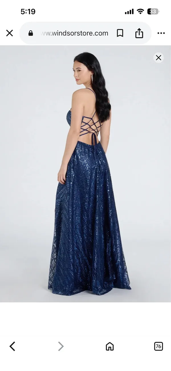 Navy Windsor Dress Prom - Image 2